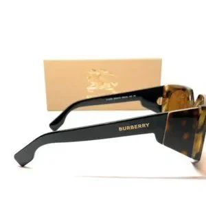 Burberry Women\'s Striped Brown Oval Sunglasses! Burberry COOPER BE 4348 Striped Brown Check/Brown (3966/73  main image 4